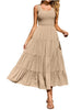 Tiered Smocked Wide Strap Dress -BazaarBey - www.shopbazaarbey.com