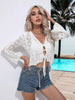 BazaarBey Drawstring V-Neck Long Sleeve Cover Up 