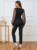 Plunge Long Sleeve Jumpsuit Trendsi