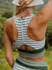 Striped Scoop Neck Wide Strap Swim Top and Bottom Set Trendsi