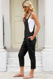 Square Neck Wide Strap Cropped Overalls Trendsi