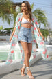 Floral Slit Half Sleeve Cover-Up Trendsi