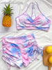 Tie-Dye Spaghetti Strap Top and Drawstring Shorts Swim Set Trendsi