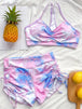 Tie-Dye Spaghetti Strap Top and Drawstring Shorts Swim Set Trendsi