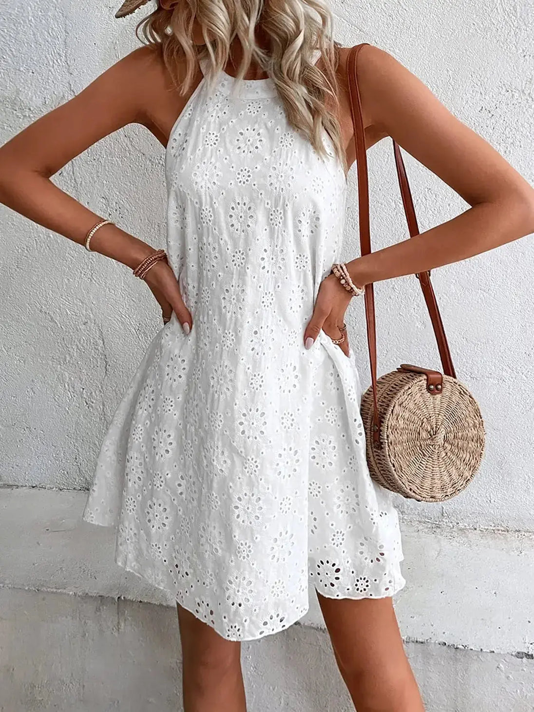   Neck Mini Dress -BazaarBey - www.shopbazaarbey.com