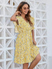 Ruffled  Floral  Mini Dress -BazaarBey - www.shopbazaarbey.com