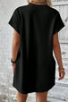 Pocketed Round Neck Short Sleeve Dress -BazaarBey - www.shopbazaarbey.com