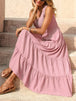 Tiered Smocked Wide Strap Dress -BazaarBey - www.shopbazaarbey.com
