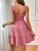 Smocked Tiered Sleeveless Mini Dress -BazaarBey - www.shopbazaarbey.com