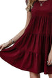 Ruffled Round Neck Cap Sleeve Mini Dress -BazaarBey - www.shopbazaarbey.com