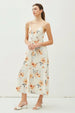  Floral Button Down Cami Midi Dress -BazaarBey - www.shopbazaarbey.com