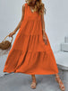 Tiered V-Neck Sleeve Dress -BazaarBey - www.shopbazaarbey.com