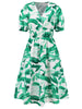 Ruched Printed  Short Sleeve Dress -BazaarBey - www.shopbazaarbey.com
