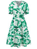 Ruched Printed  Short Sleeve Dress -BazaarBey - www.shopbazaarbey.com