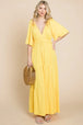  Backless Plunge Half Sleeve Tiered Dress -BazaarBey - www.shopbazaarbey.com