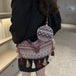 Printed Tassel Detail Crossbody Bag with Small Purse Trendsi