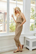 V-Neck Spaghetti Strap Sleeveless Jumpsuit Trendsi