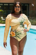  Swim Cool Down Longsleeve One-Piece Swimsuit Trendsi