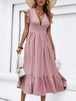  Ruffled Plunge Dress -BazaarBey - www.shopbazaarbey.com