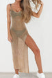 Slit Scoop Neck Sleeveless Cover Up Trendsi
