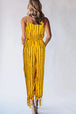 Striped Contrast Tie Ankle Spaghetti Strap Jumpsuit Trendsi