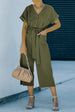 BazaarBey Tie-Waist Buttoned Cropped Jumpsuit 