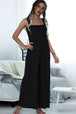 Square Neck Sleeveless Pocket Jumpsuit Trendsi