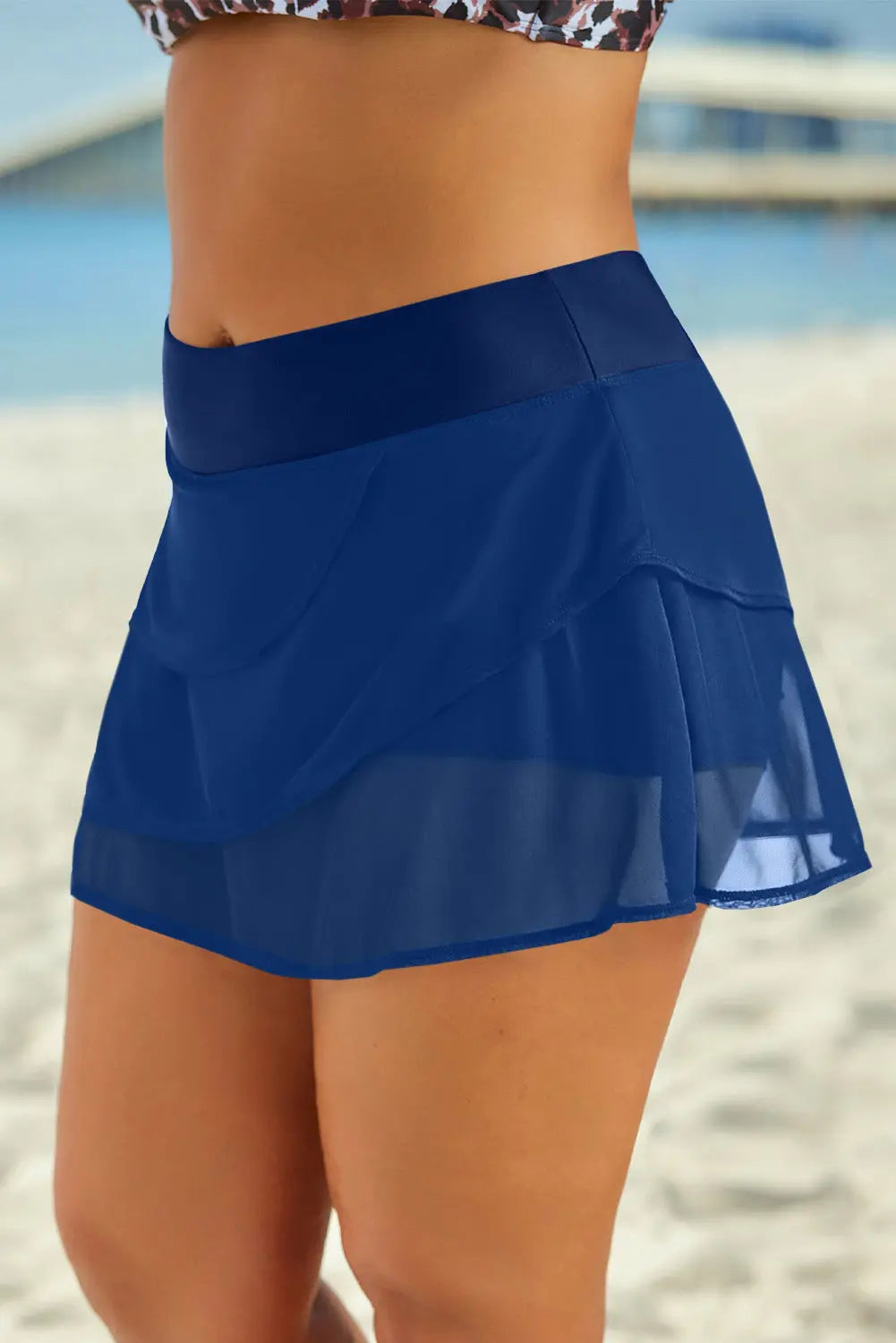 Elastic Waist Swim Skirt Trendsi