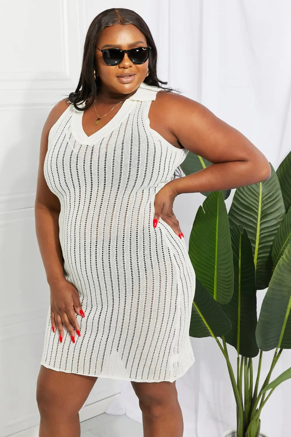 Openwork  Cover Up Dress Trendsi