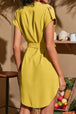 Tied Notched Short Sleeve Dress -BazaarBey - www.shopbazaarbey.com