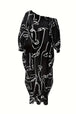 Printed Single Shoulder Lantern Sleeve Maxi Dress -BazaarBey - www.shopbazaarbey.com