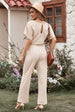  Tie Waist Straight Leg Jumpsuit Trendsi