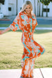 Tie-Dye Collared Wide Leg Jumpsuit Trendsi