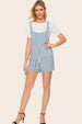 Striped Scoop Neck Romper Trendsi
