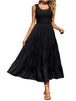 Tiered Smocked Wide Strap Dress -BazaarBey - www.shopbazaarbey.com