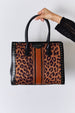 David Jones Leopard Contrast Rivet Handbag Trendsi