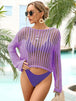 Long Sleeve Round Neck Openwork Cover-Up Bazaarbey
