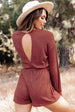 BazaarBey Open Back Long Sleeve Romper 