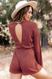 BazaarBey Open Back Long Sleeve Romper 