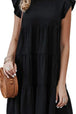 Ruffled Round Neck Cap Sleeve Mini Dress -BazaarBey - www.shopbazaarbey.com