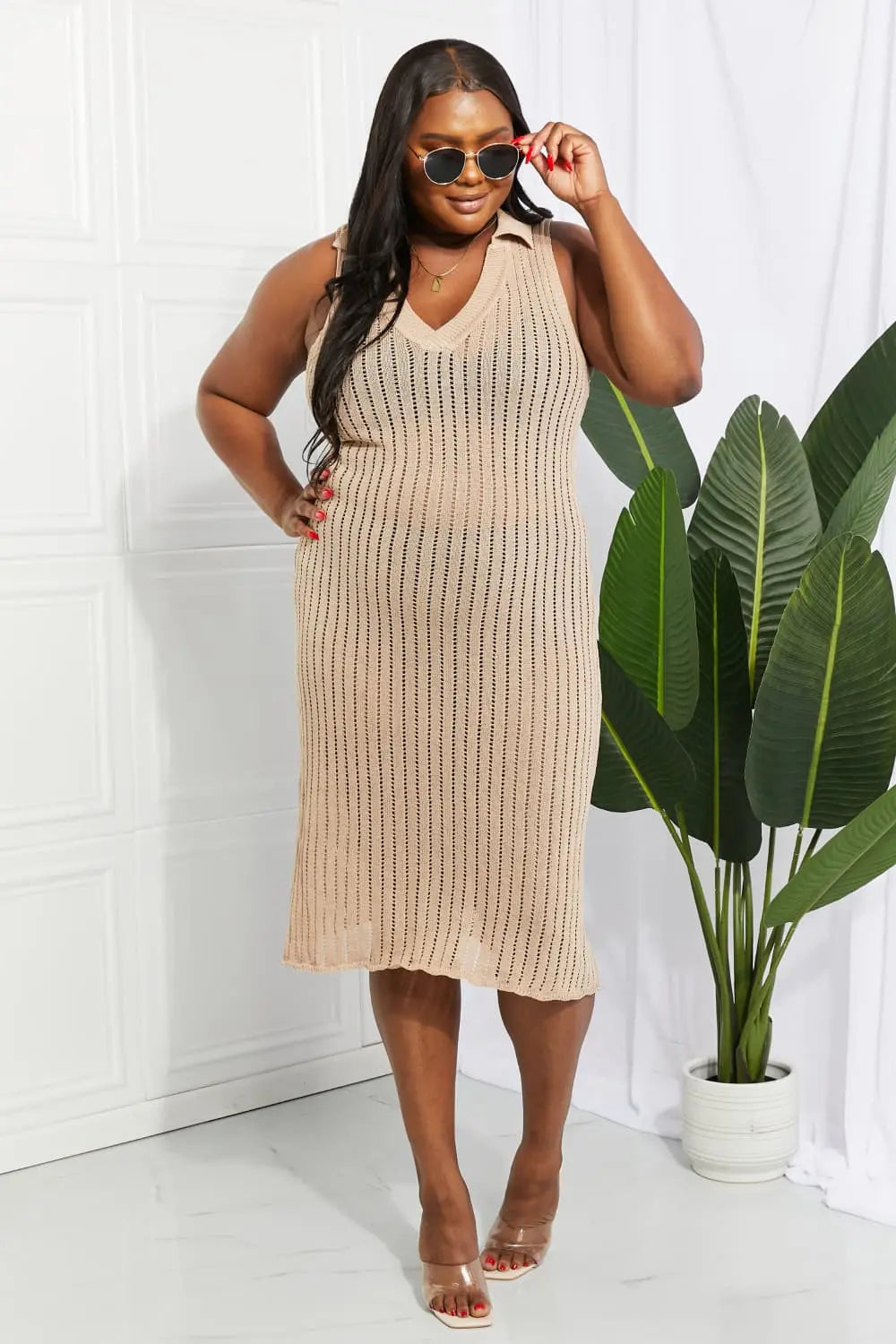 Openwork  Cover Up Dress Trendsi