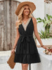 Tied Frill Sleeveless Mini Dress -BazaarBey - www.shopbazaarbey.com