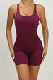  Scoop Neck Sleeveless Active Romper Trendsi