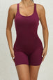  Scoop Neck Sleeveless Active Romper Trendsi
