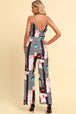 Printed Spaghetti Strap Tied Jumpsuit Trendsi