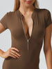  Short Sleeve Active Romper Trendsi