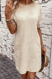Lace Detail Round Neck Short Sleeve Mini Dress -BazaarBey - www.shopbazaarbey.com