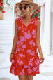 Printed Tie Neck Sleeveless Dress -BazaarBey - www.shopbazaarbey.com