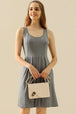 Full Size Round Neck Ruched Sleeveless Dress with Pockets -BazaarBey - www.shopbazaarbey.com