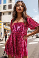 BazaarBey  Square Neck Balloon Sleeve Romper 